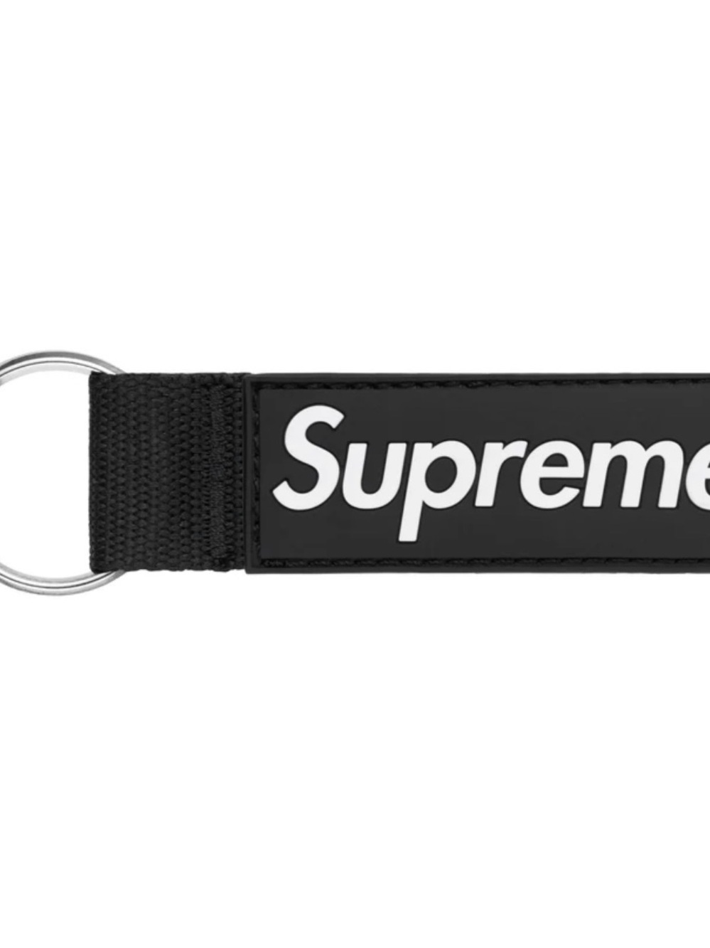 Supreme Black and White Key Strap with Logo